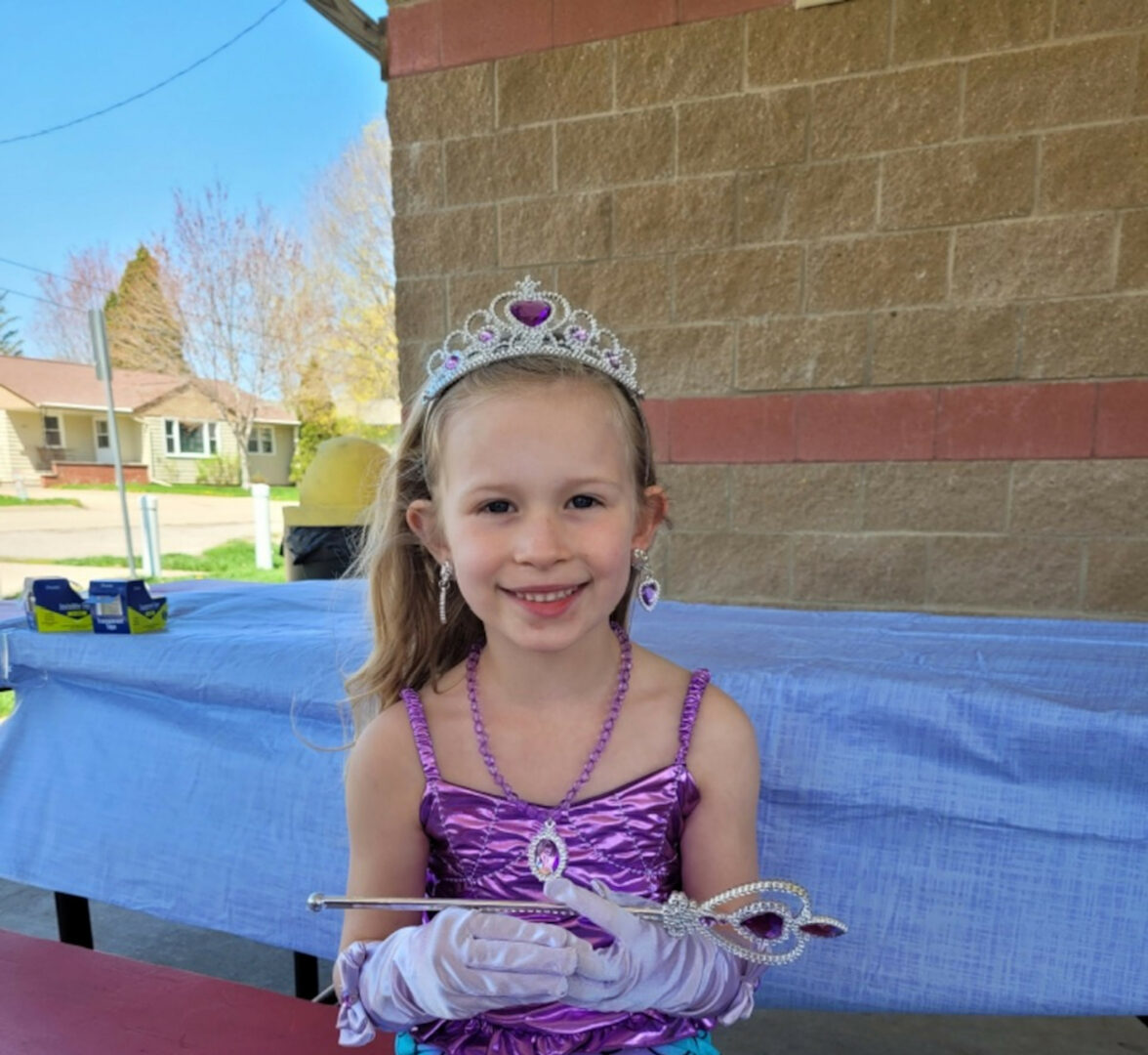young girl dressed as a princess