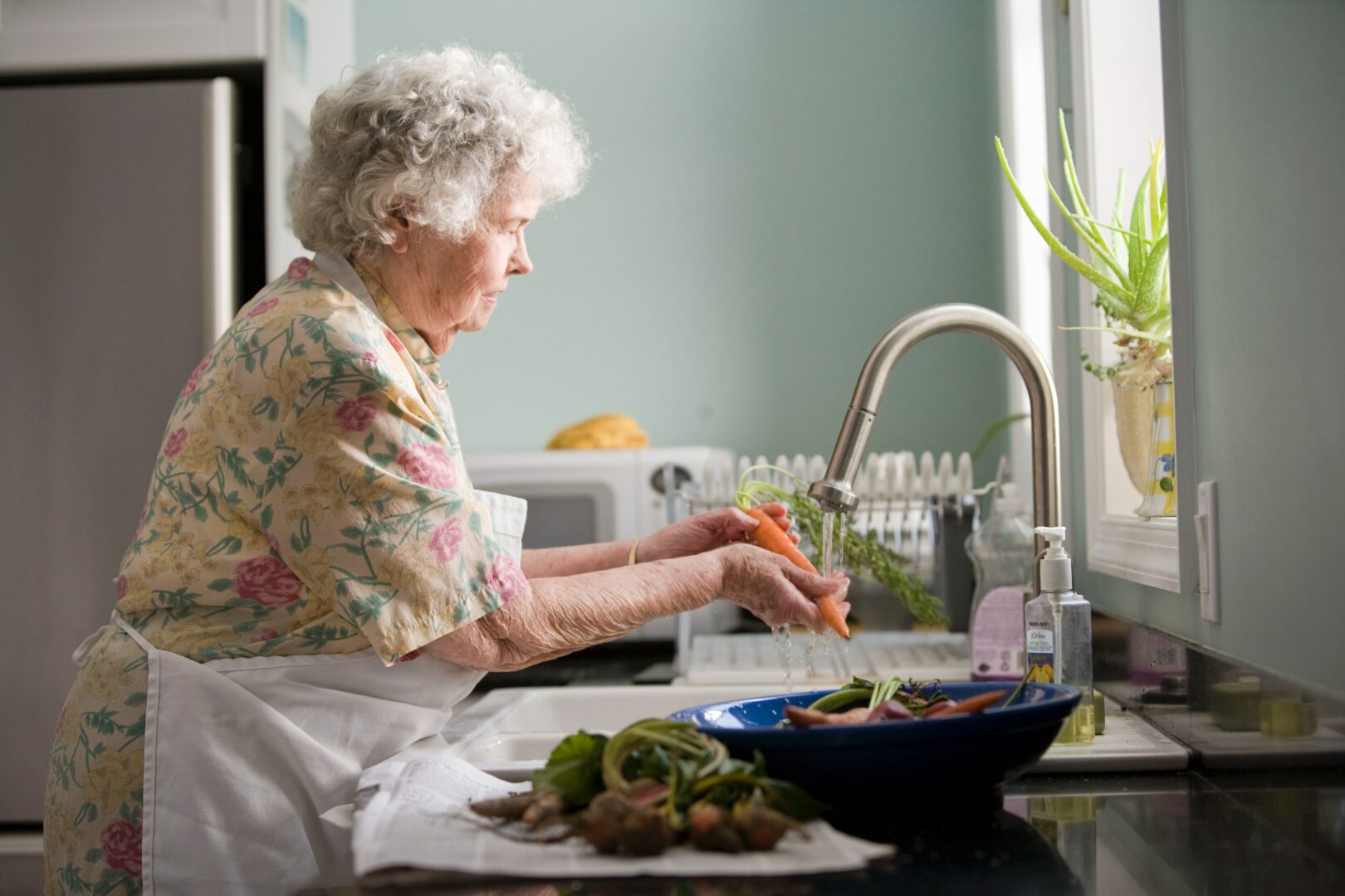 elderly woman in kitchen